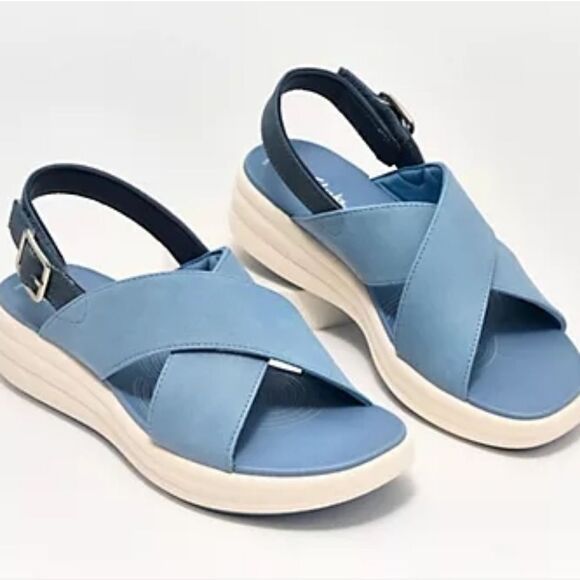 Clarks Shoes - (S-4387) Clarks Cloudsteppers Backstrap Sandals - Drift Sun Sz 8W